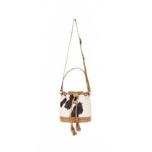 NEW LOYAL WEST women's bucket bag in gold/ white
